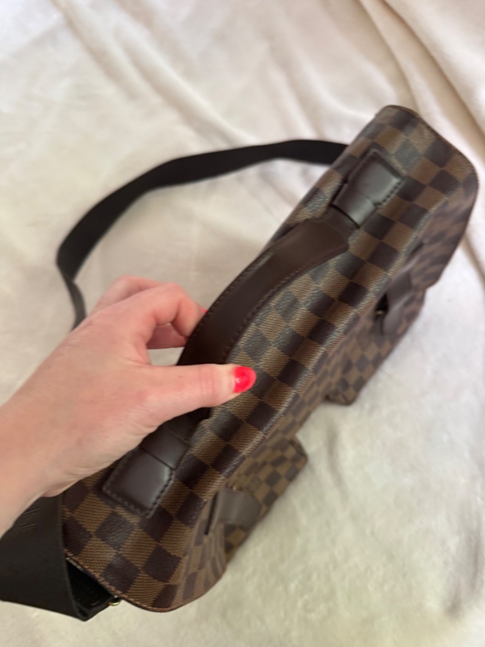 LV Louis Vuitton cross body messenger bag vintage briefcase damier ebene - Picture 5 of 11